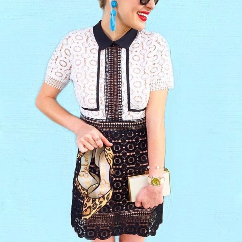 *NWOT Black and White Lace Dress